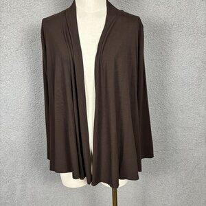 Karen Scott Women's Open Front Cardigan Long Sleeve Brown Size PP NWOT's.